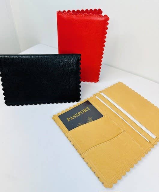 Lyla Handcrafted Leather Passport Case: Red