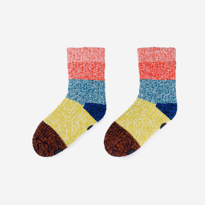 Color Band House Socks: Magenta Stone Blue / L/XL - W 9.5-12.5<br>M 8-11