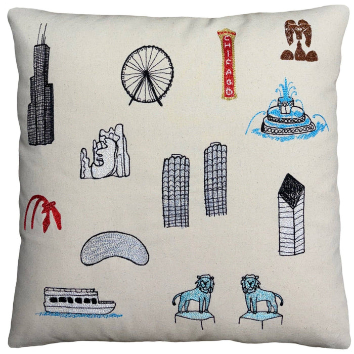 Chicago Pillow (Colorful)
