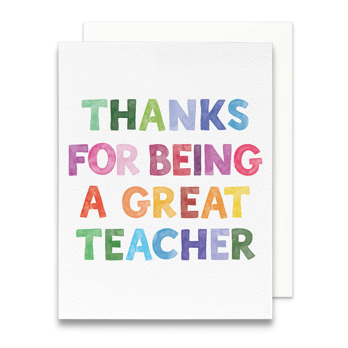 Great Teacher Greeting Card | Teacher Appreciation Card