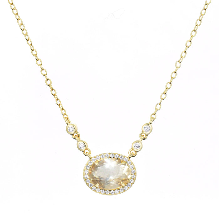 Aura Tourmaline Gemstone Necklace: Light Pink