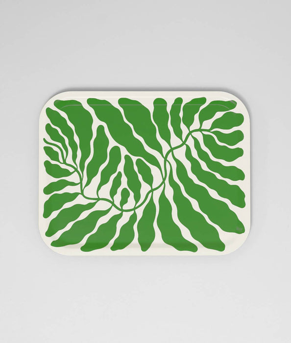 Spring Green Leaves Large Rectangle Birch Serving Tray