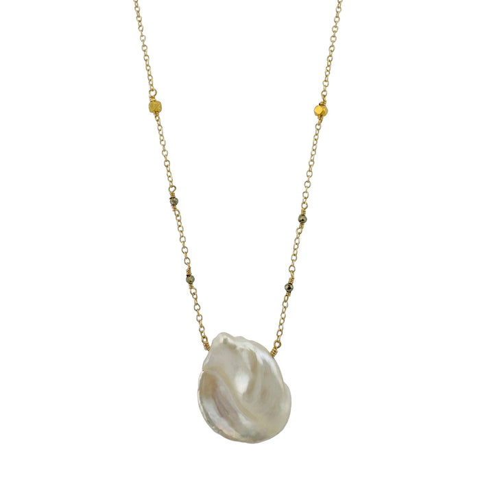 Large pearl necklace: Vermeil