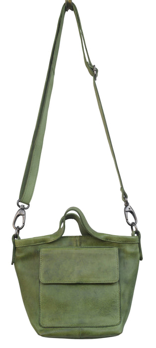 Mick Handcrafted Leather Crossbody Bags: Orange