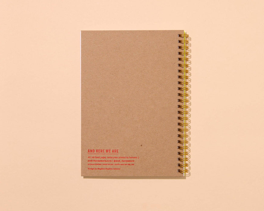 Letterpress A5 Lined Spiral Notebook—Pickles (Top Seller)