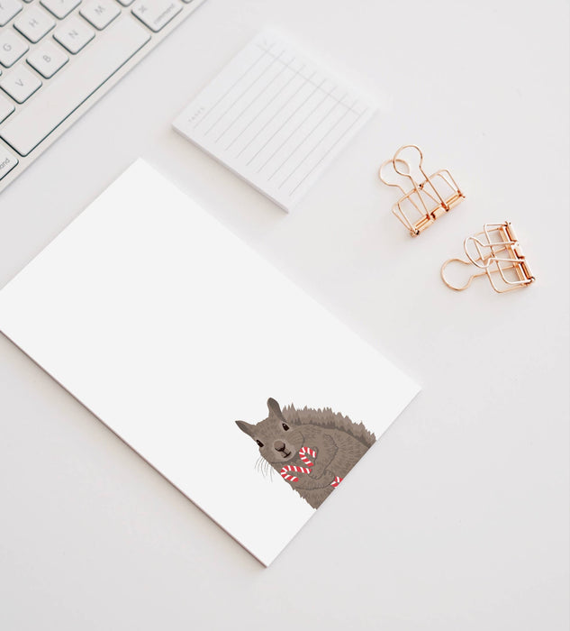 Squirrel Candy Canes Notepad