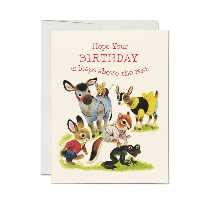 Richard Scarry Leaps Above greeting card: Single