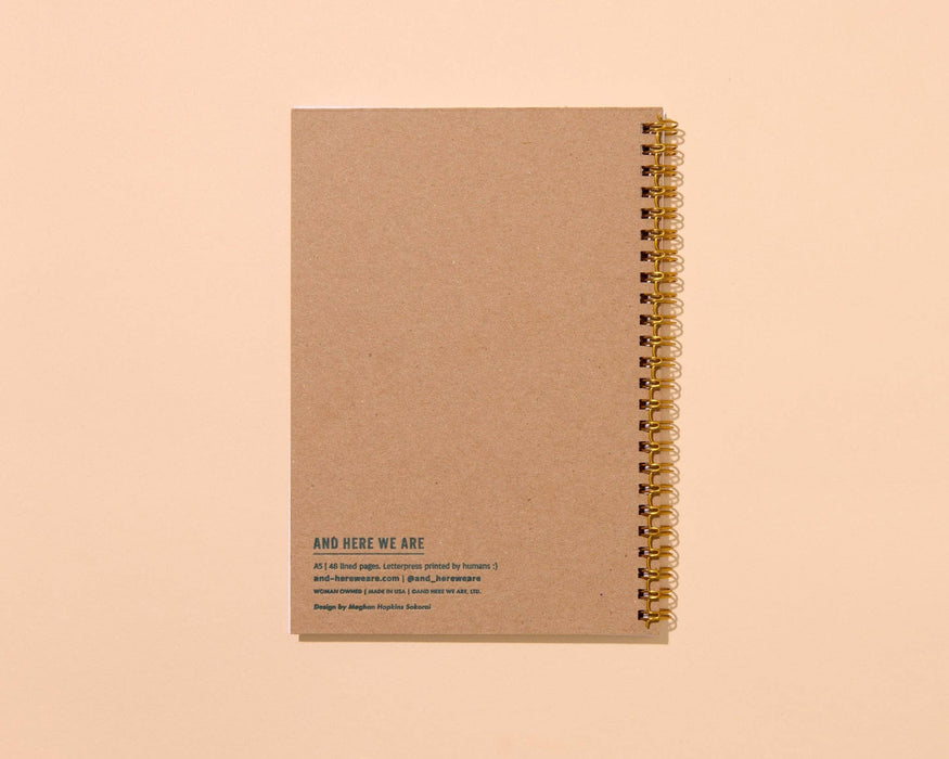 Letterpress A5 Lined Spiral Notebook—Macaroni and Cheese