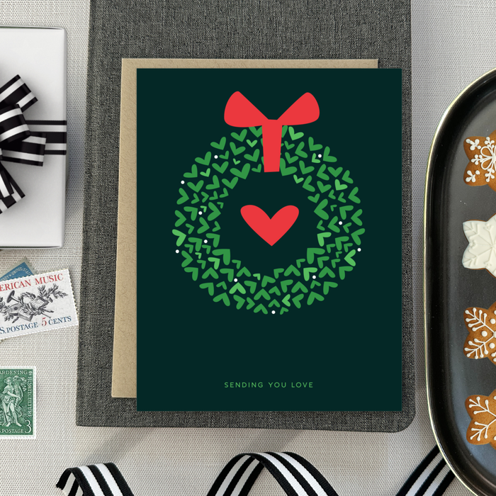 Heart Wreath Holiday Card