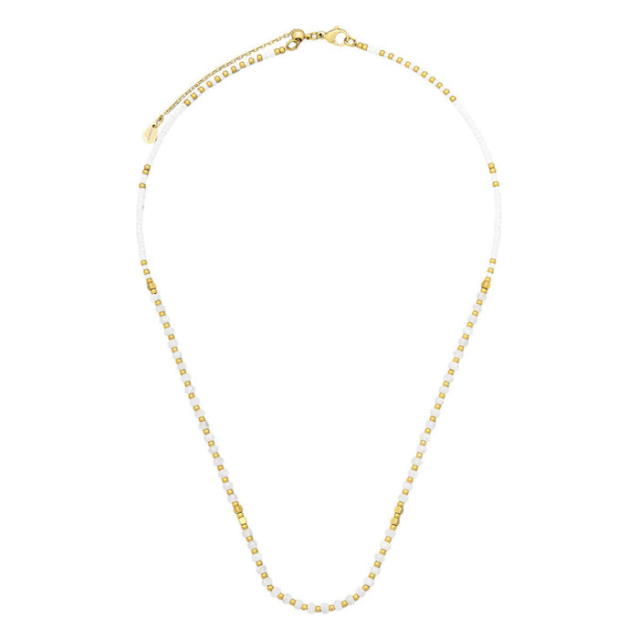 Lumira Mini Gemstone Necklace with Miyuki Beads: Blue Lapis