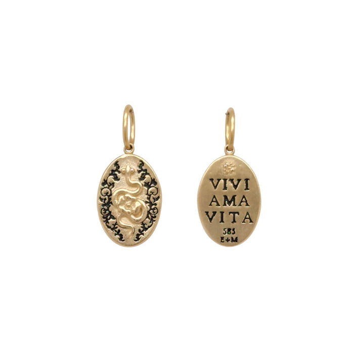 14kt Floral Snake Charm