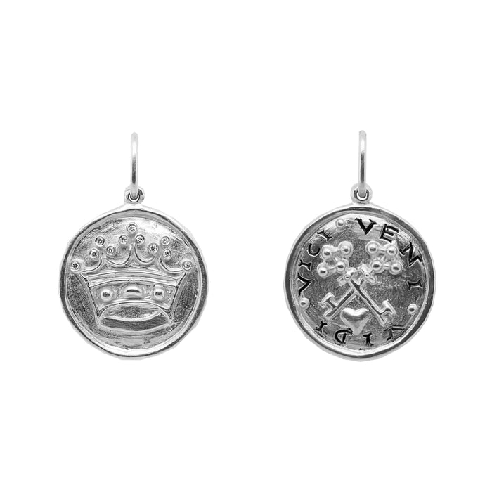 Sterling Silver + Diamond Crown Charm