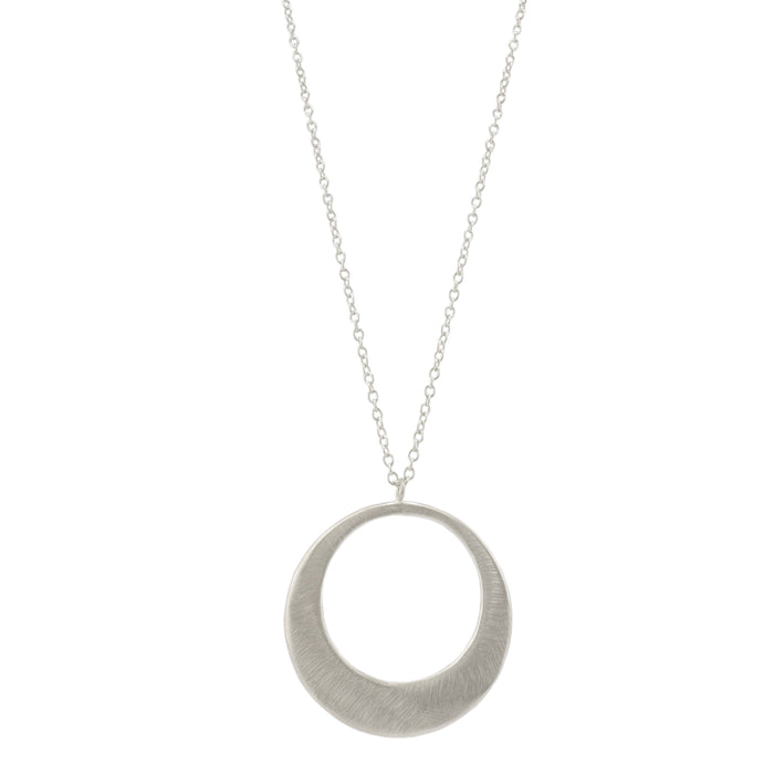 X-large circle on 32" chain necklace: Silver
