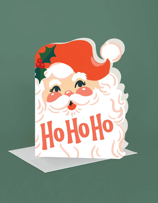 Christmas Holiday Greeting Card | Ho Ho Ho Santa: Single Card