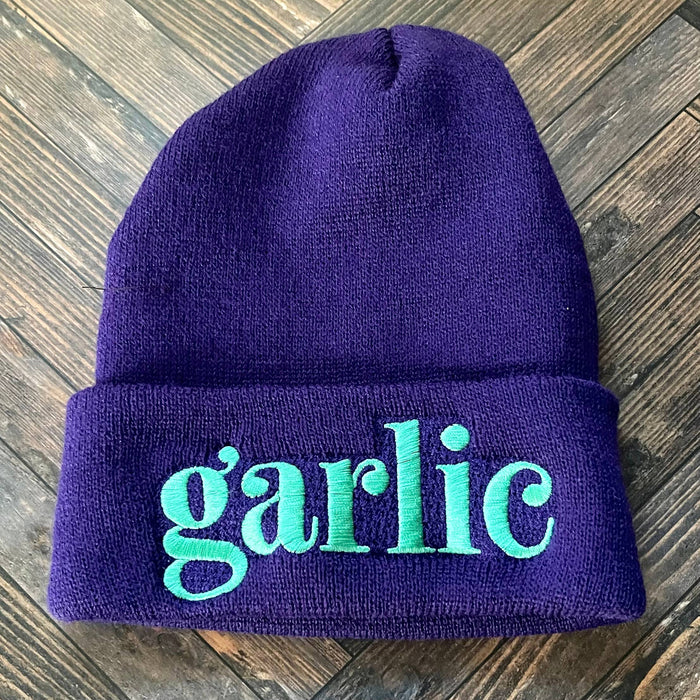 Garlic knit beanie Winter hat Made in America usa
