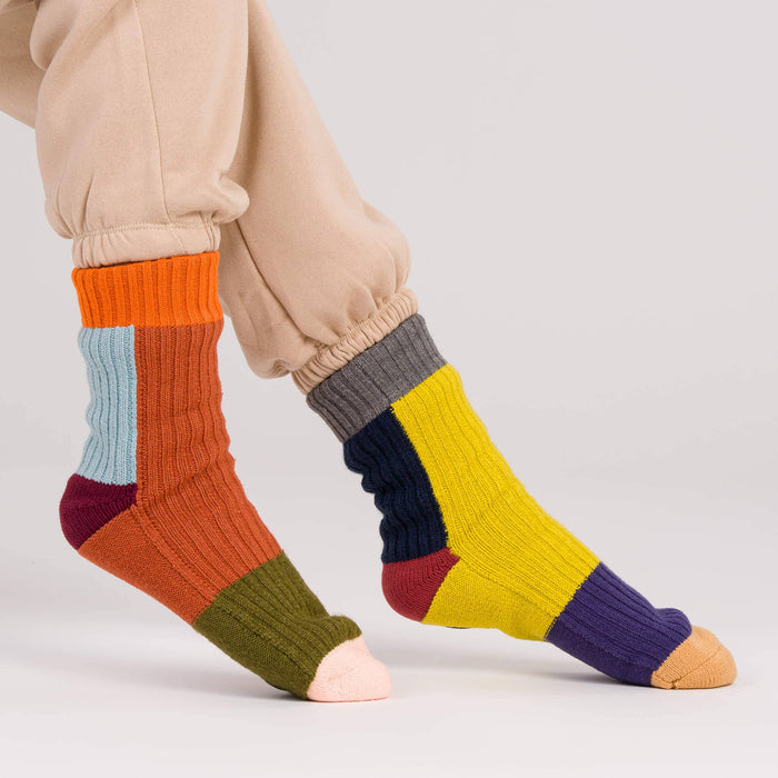 Mismatch House Socks: Pink / S/M - W 6-9<br>M 5-7.5