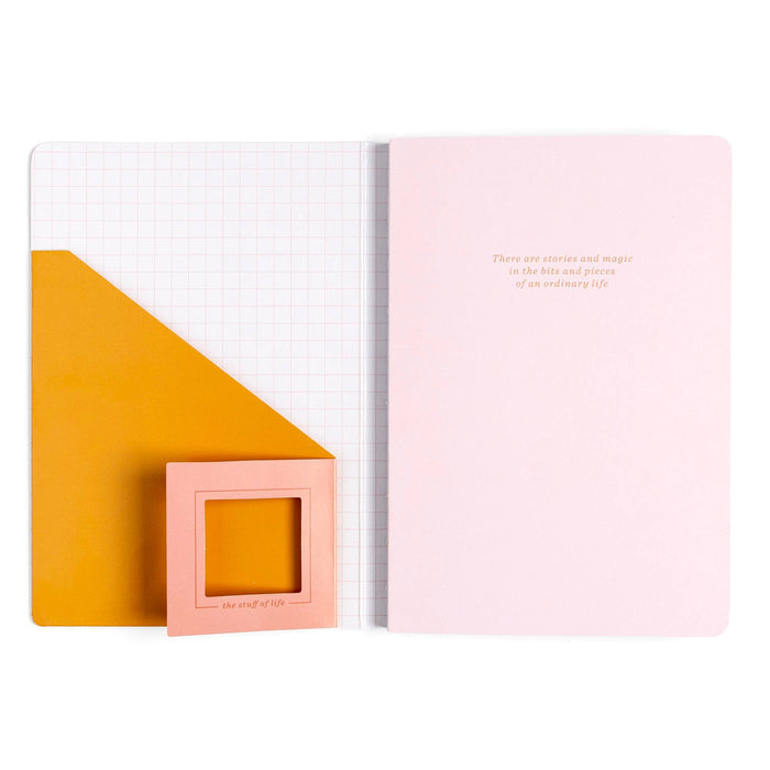 Scrap A Day Junk Journal – The Stuff of Life Pink Grid Cover