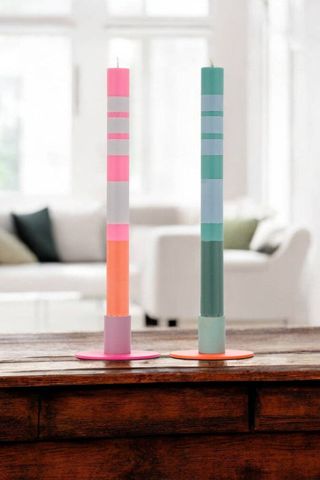 Mixed Set 2 - 6 x Small Two-Tone Metal Candleholders