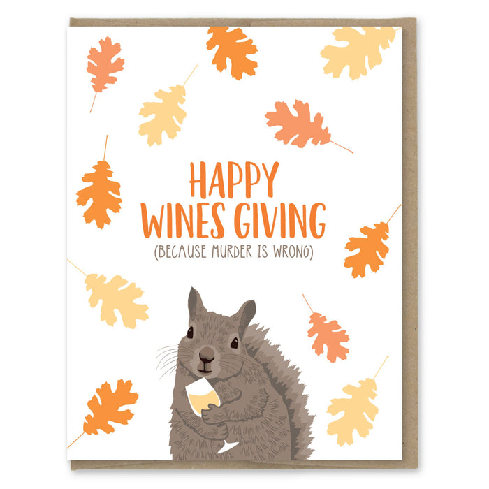 Wines Giving Funny Thanksgiving Card