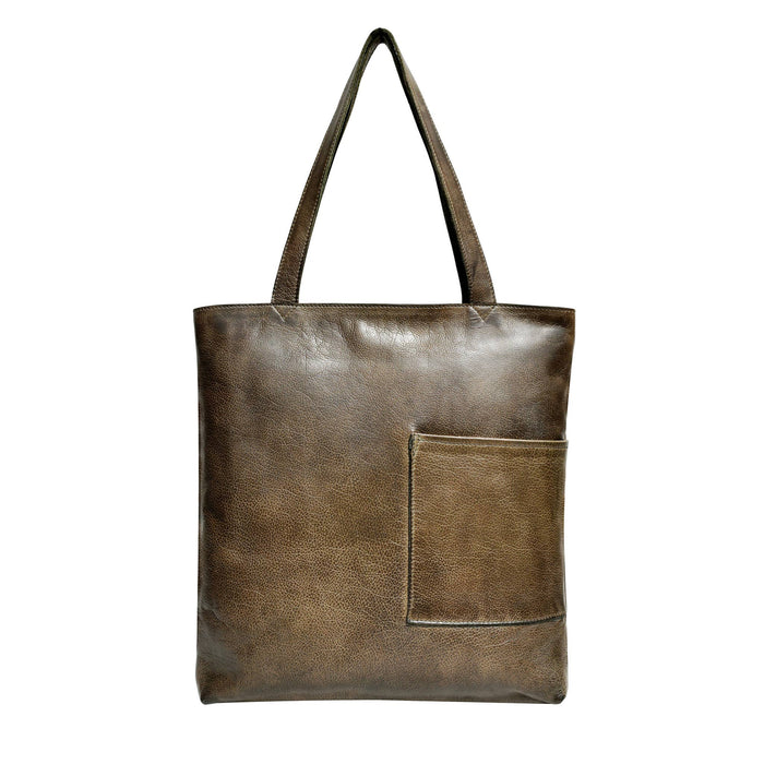Leon Handcrafted Leather Tote Bags: Moss