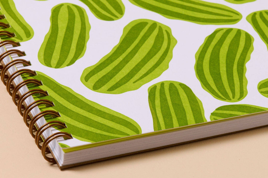 Letterpress A5 Lined Spiral Notebook—Pickles (Top Seller)