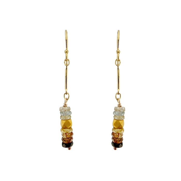 Zircon Barrels Earrings in Silver or Vermeil: Vermeil