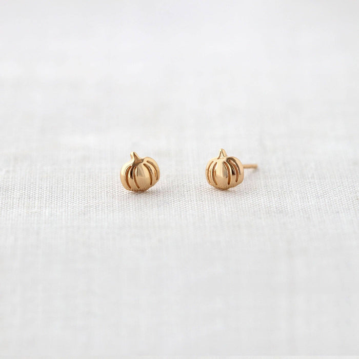Pumpkin Stud Earrings: 18K Gold Vermeil