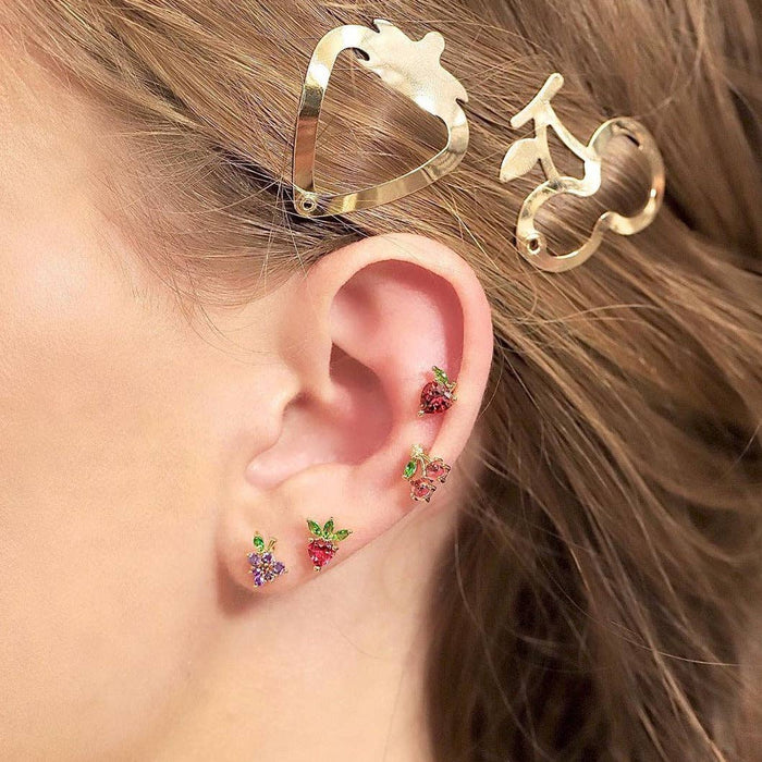 Fruit Basket Stud Set: Gold