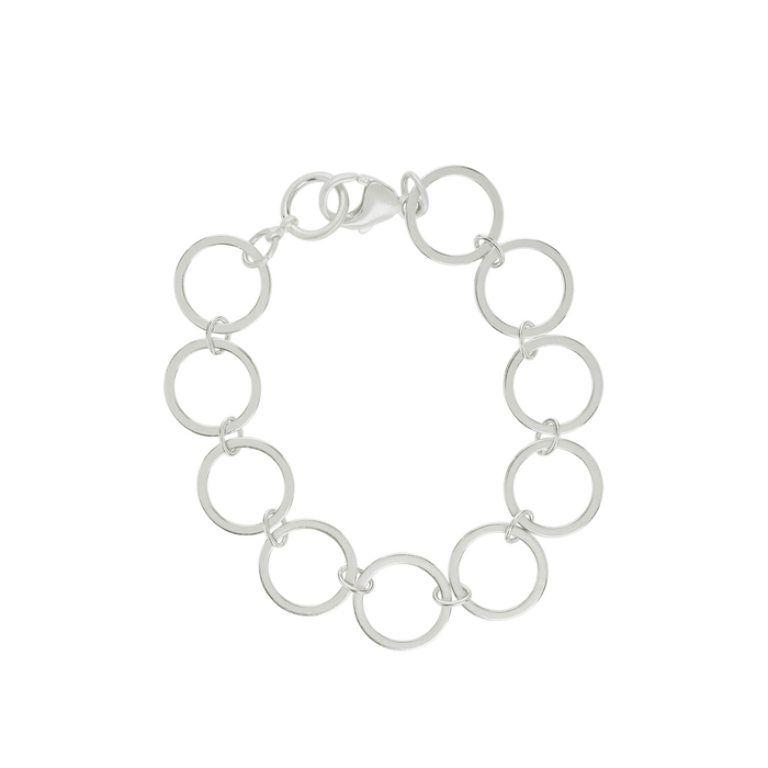 Open Circle Chain Bracelet in Silver or Vermeil: Silver