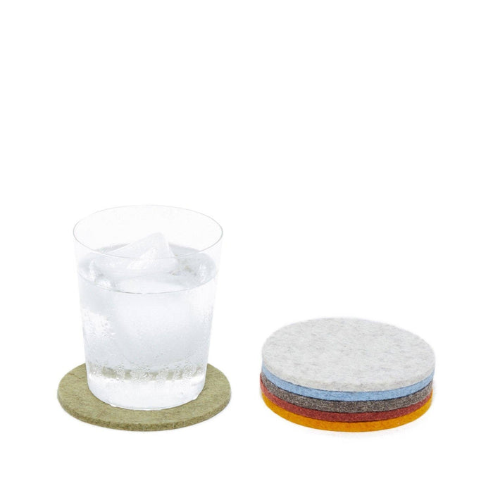 Bierfilzl Merino Wool Felt Round Coaster Multi 6 Pack: Desert Sun