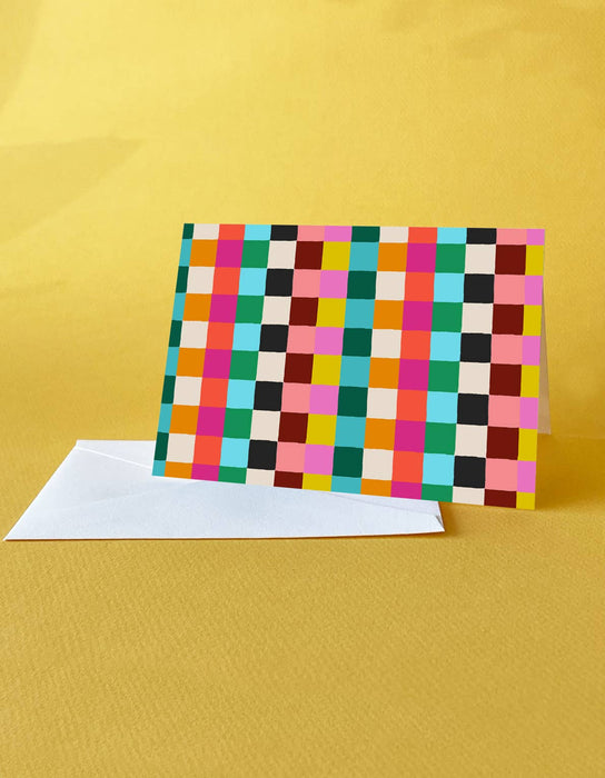 Notecards, Boxed Set of 12 | Rainbow Bright Checks