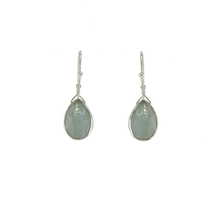 Aquamarine Drop Earrings in Silver or Vermeil: Vermeil