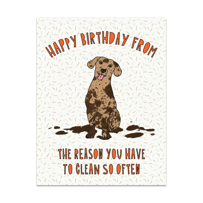 676 - Messy Dog Birthday - A2 card