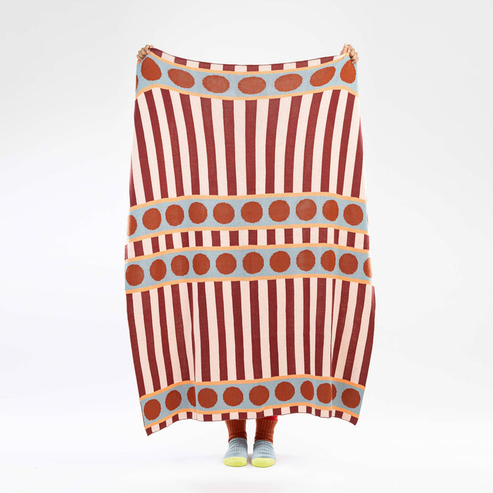 Stripe Dot Throw: Ruby