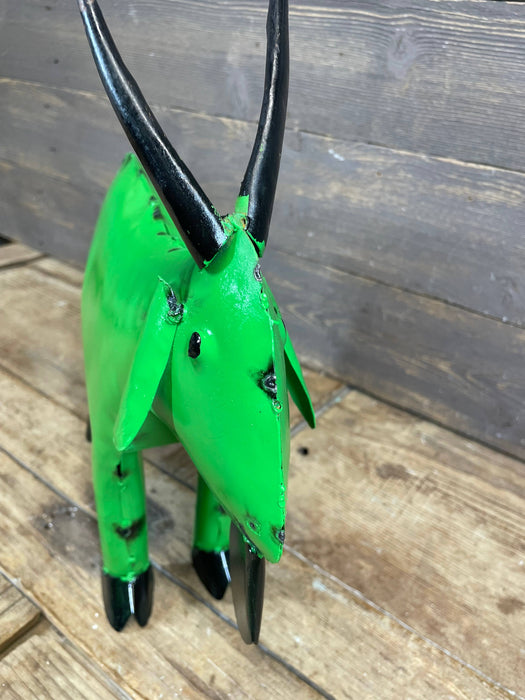 Fiesta Goat-Colorful-Metal-Garden Yard Art-Small-6Wx15Lx14H : Turquoise