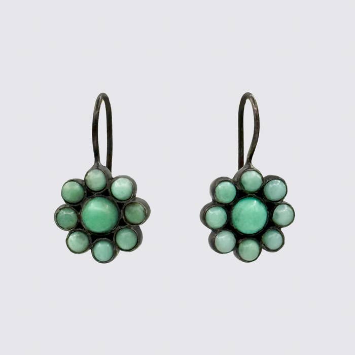 Flower Drop Earrings - EJ2286: Chrysoprase