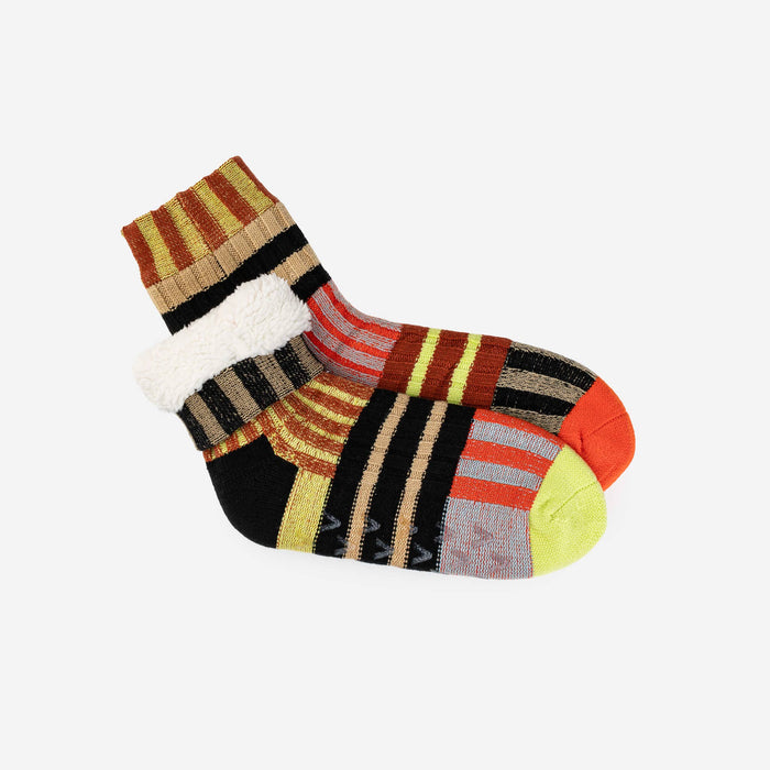 Patchwork Stripe House Socks: Sport / L/XL - W 9.5-12.5<br>M 8-11