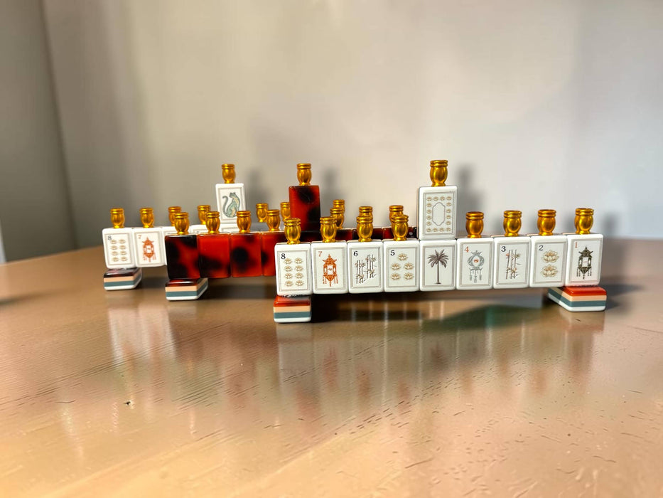 Mah Jong Menorah: Cream Acrylic