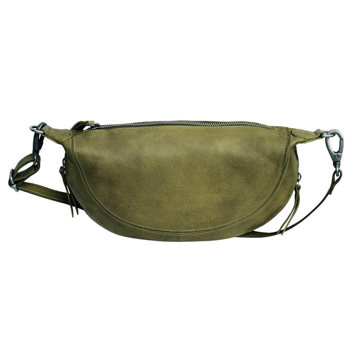 Crosby Handcrafted Leather Sling/Crossbody Bags: Grass