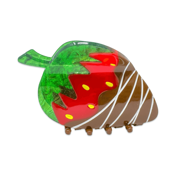 Midi Chocolate Covered Strawberry Hair Claw Clip