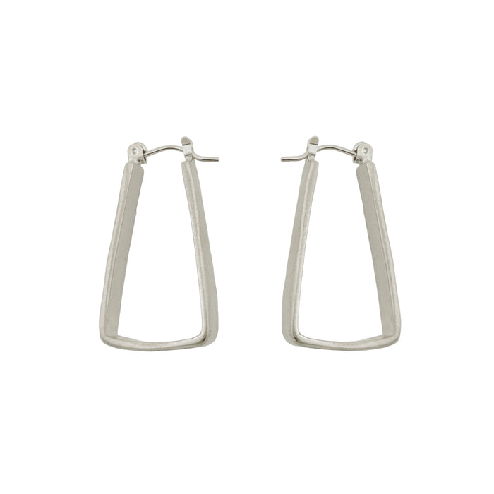 Long Wide Hoops Earrings in Silver or Vermeil: Vermeil
