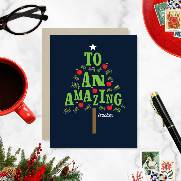 Teacher Tree Holiday Card