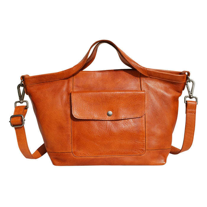 Claire Handcrafted Leather Tote/Crossbody Bags: Brown