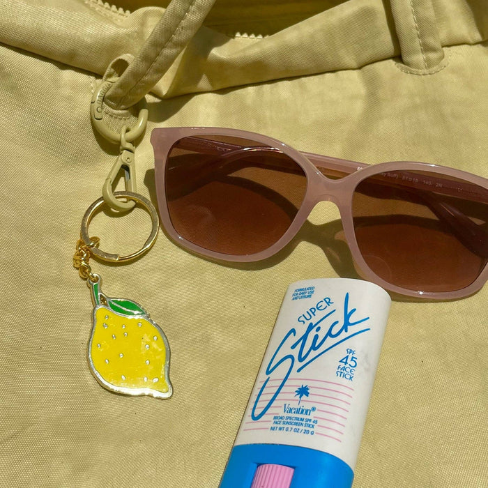Lemon Enamel Bag Charm & Keychain