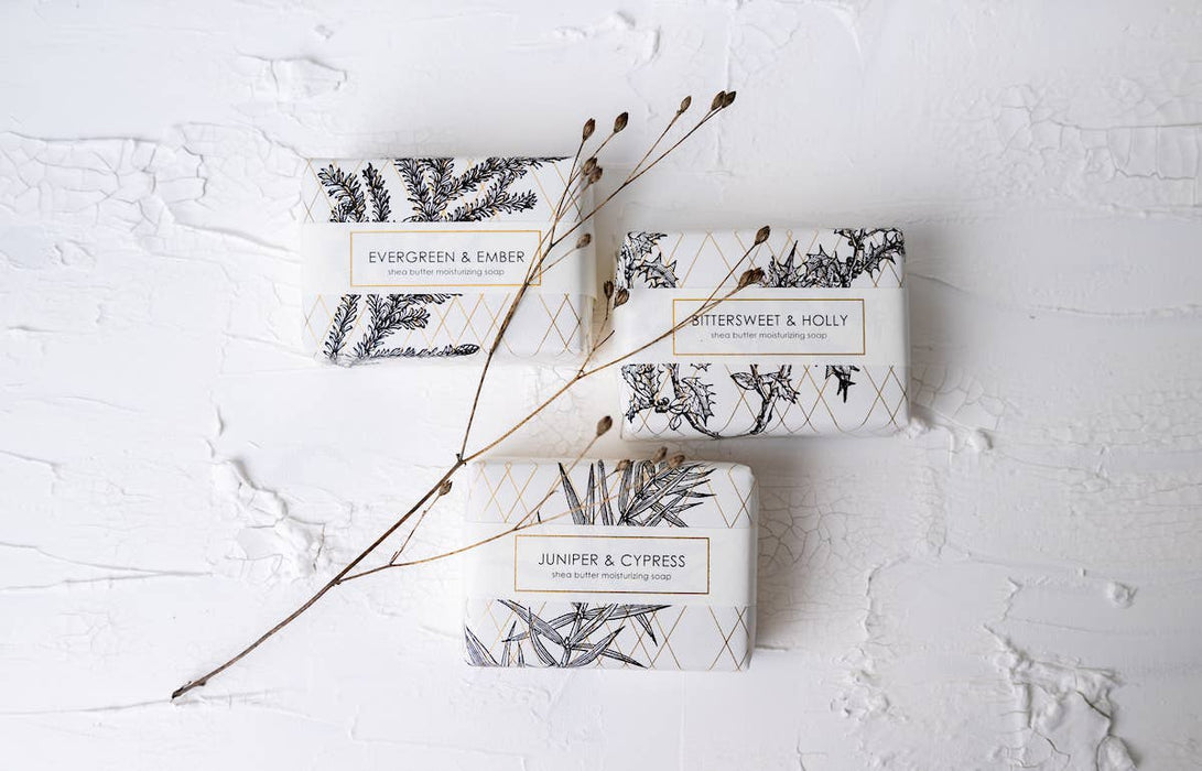 NEW Bittersweet & Holly Shea Butter Soap in Goldleaf Design