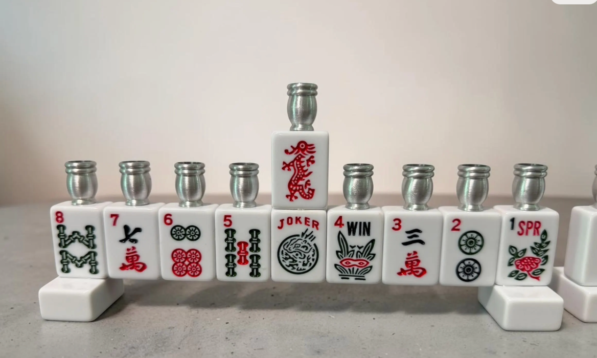 Mah Jong Menorah: Cream Acrylic
