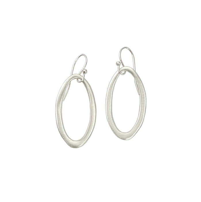 Small oval. earrings: Silver