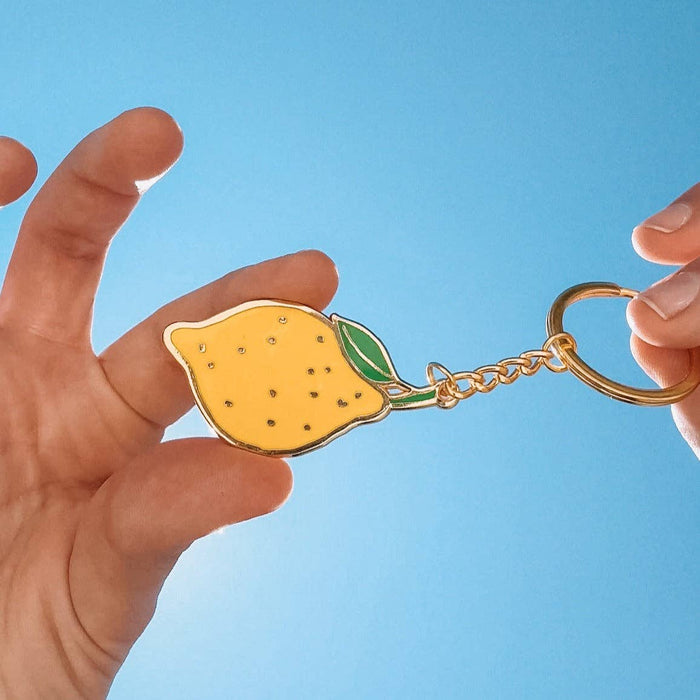 Lemon Enamel Bag Charm & Keychain