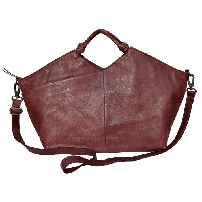 Nelly Handcrafted Leather Tote/Crossbody Bags: Orange