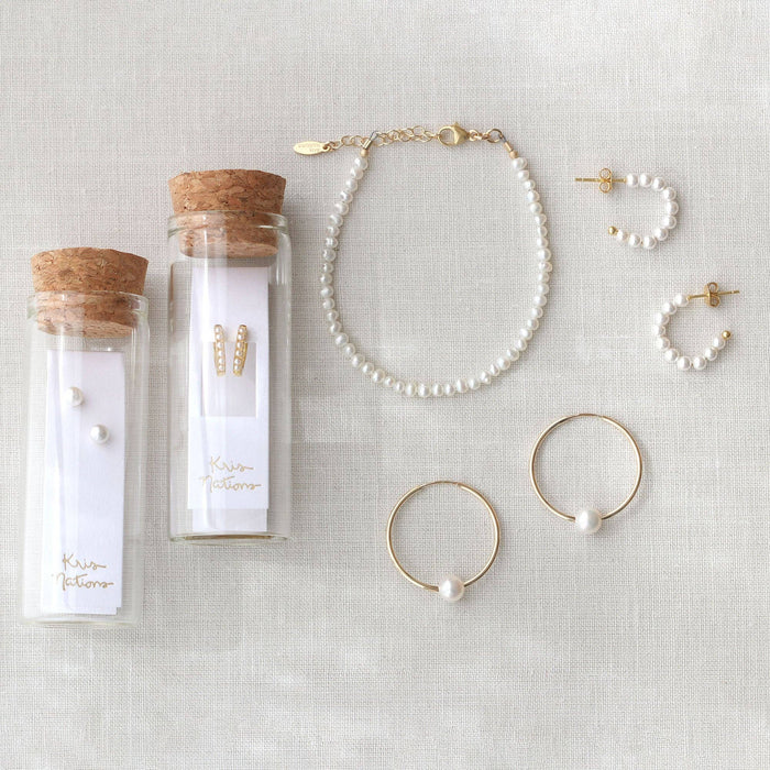 Pearl Stud Earrings: 18K Gold Vermeil